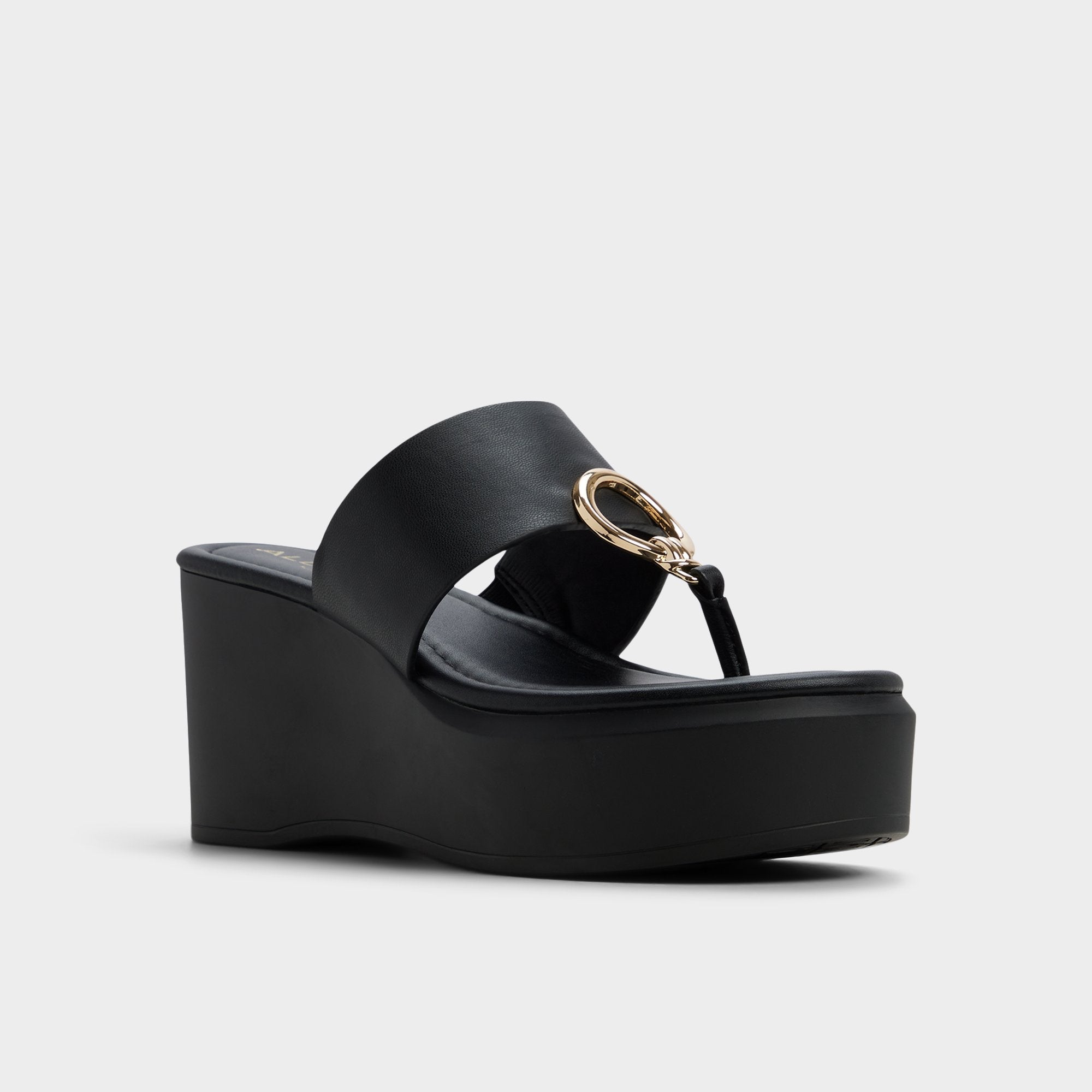 Aldo Friegan in Black - Slide sandal, Wedge heel Women