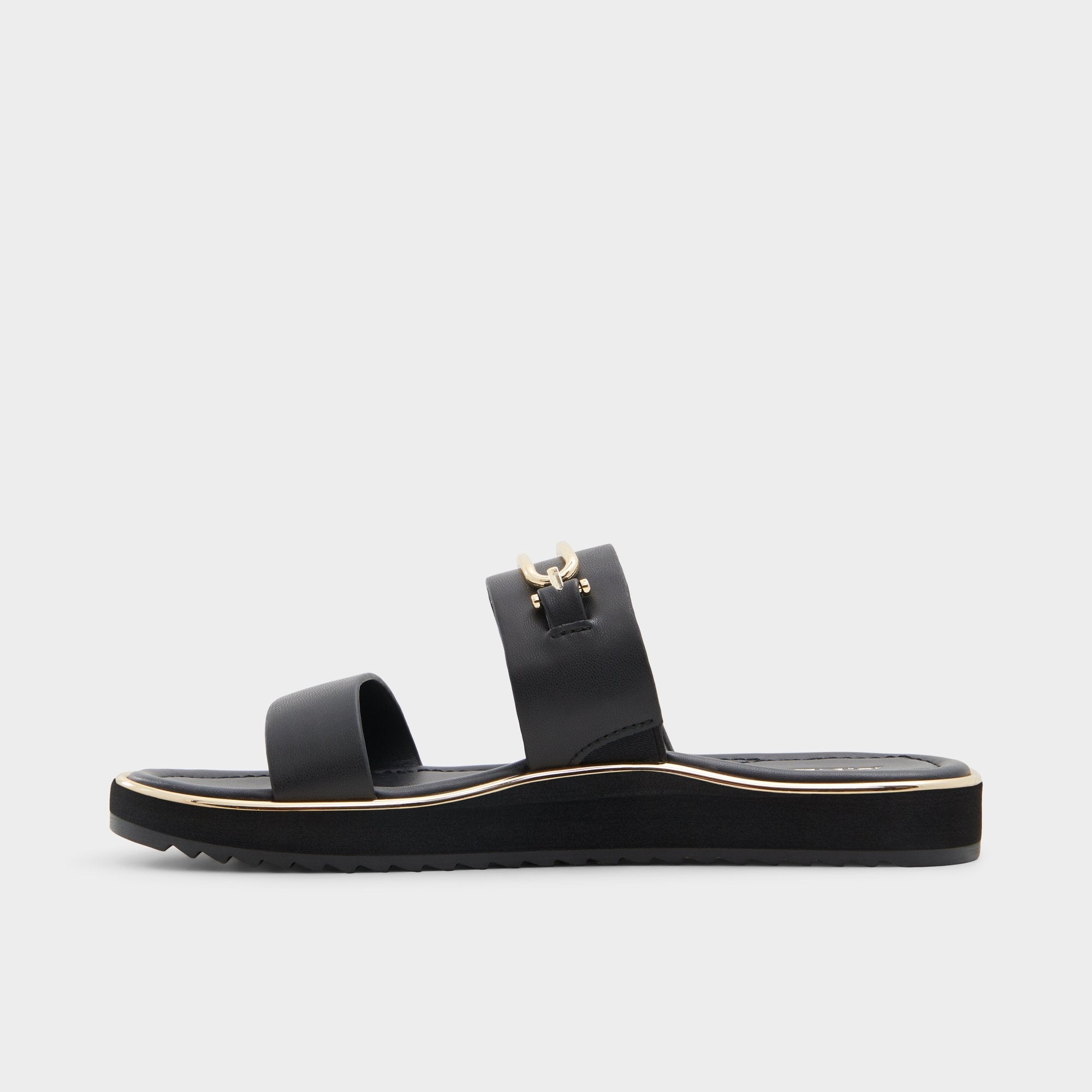 Aldo Lagoon Other Black Women's Strappy sandals - Strappy flat sandal, Footbed sandal Women