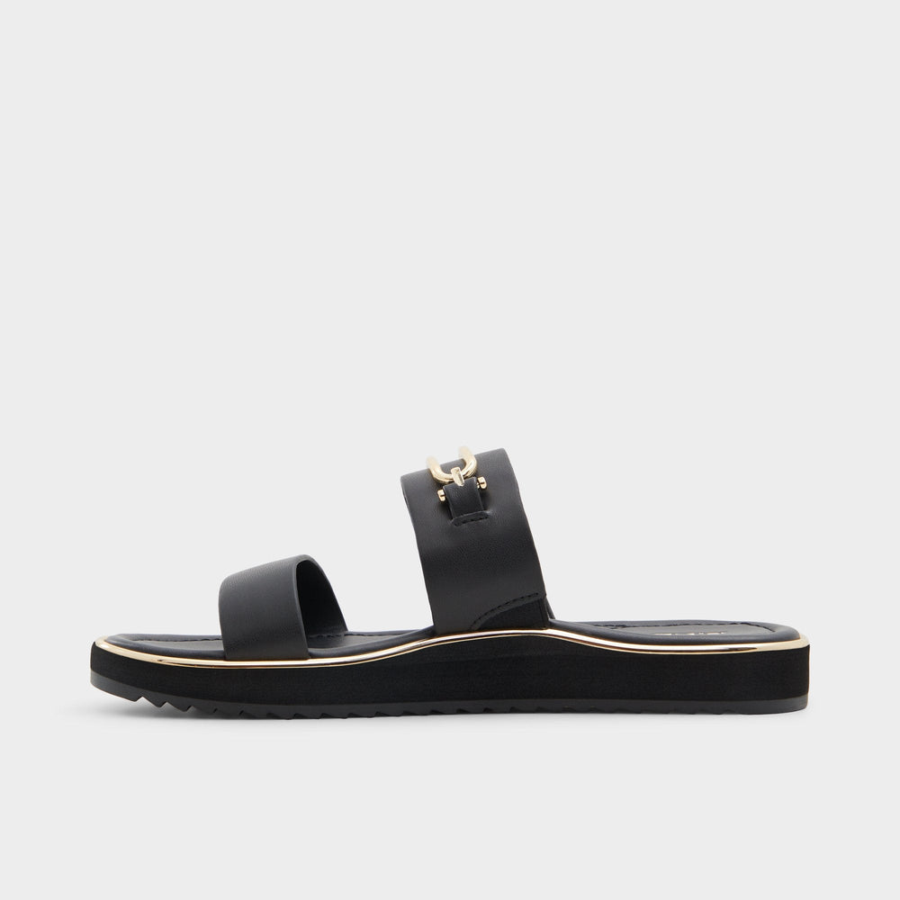 Aldo Lagoon Other Black Women's Strappy sandals - Strappy flat sandal, Footbed sandal Women