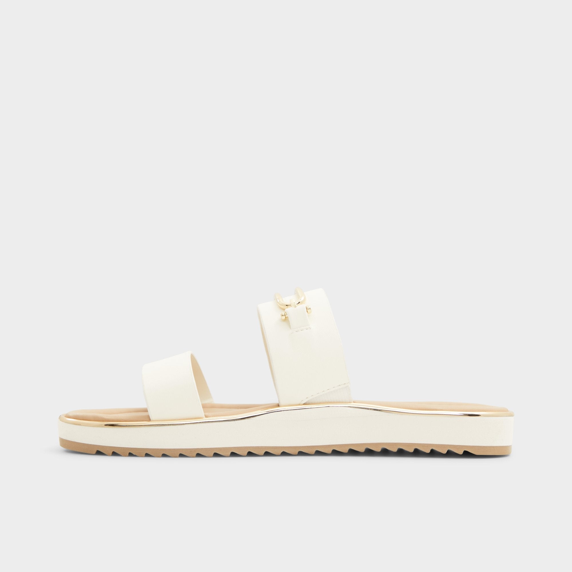 Aldo Lagoon White Women's Strappy sandals - Slide sandal, Footbed sandal Women
