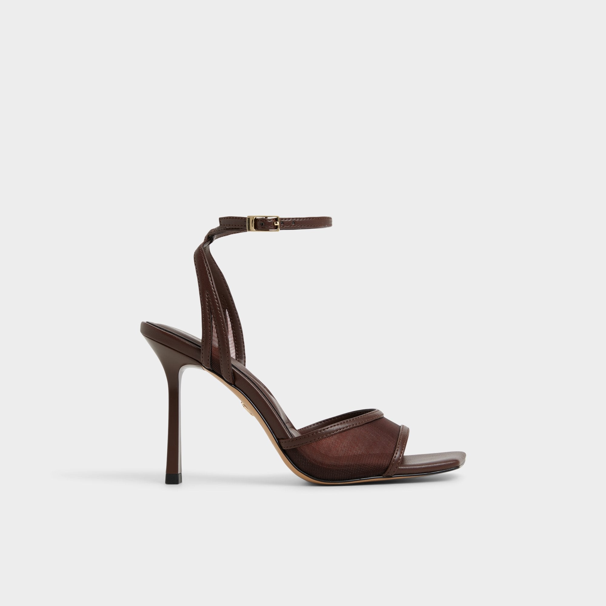 Aldo Sharra in Dark Brown - Strappy heeled sandal, Stiletto heel Women