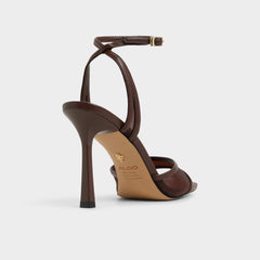 Aldo Sharra in Dark Brown - Strappy heeled sandal, Stiletto heel Women