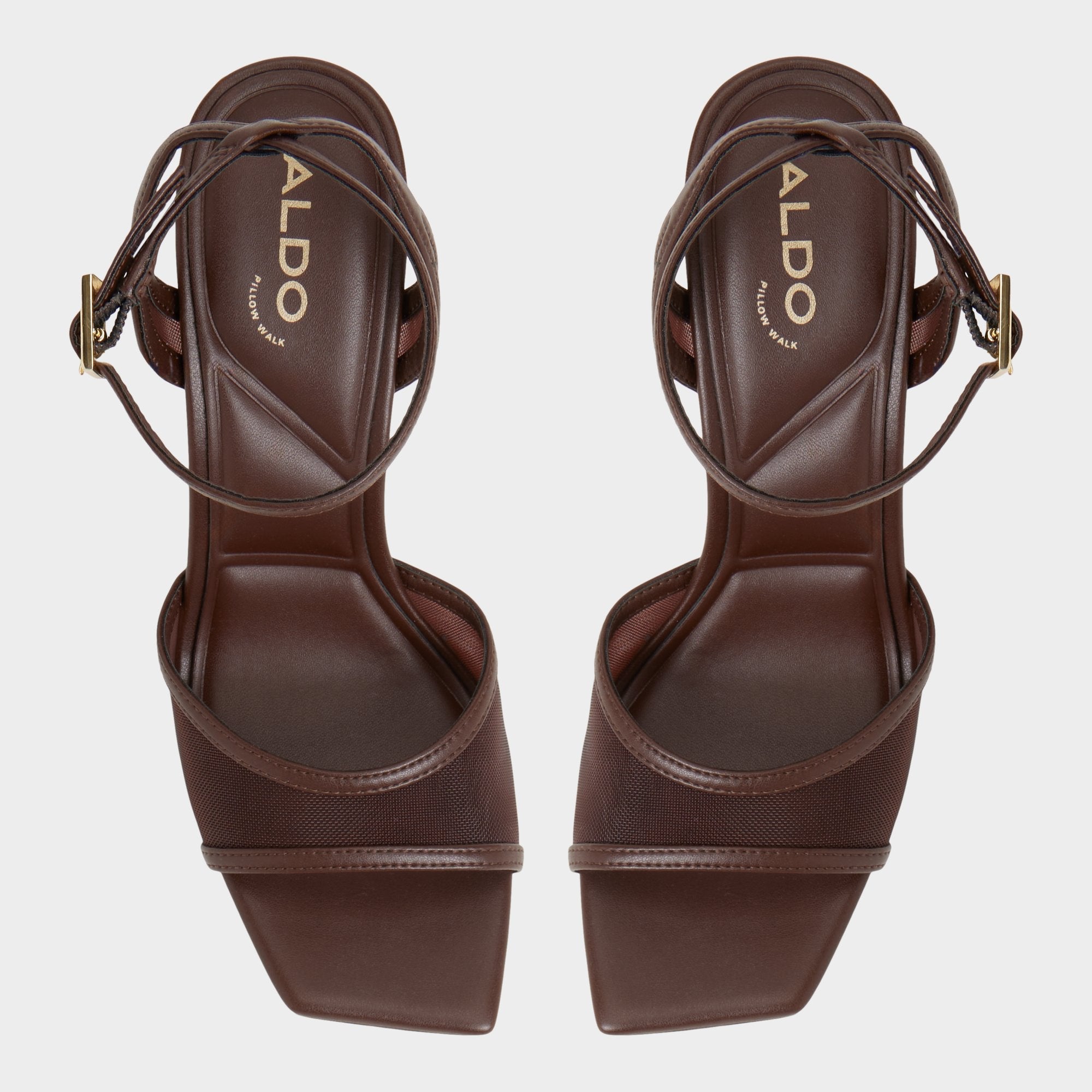 Aldo Sharra in Dark Brown - Strappy heeled sandal, Stiletto heel Women