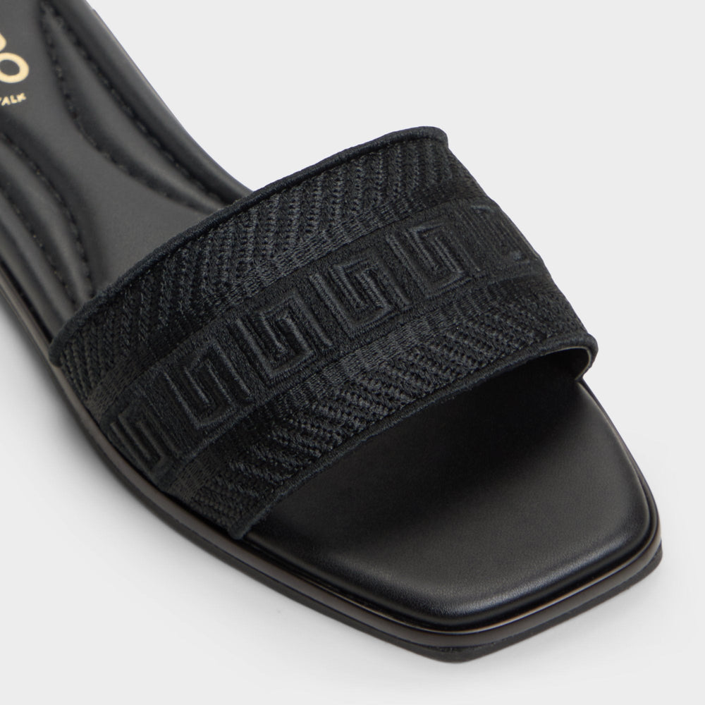 Aldo Oceania Black Women's Flats - Slide sandal Women