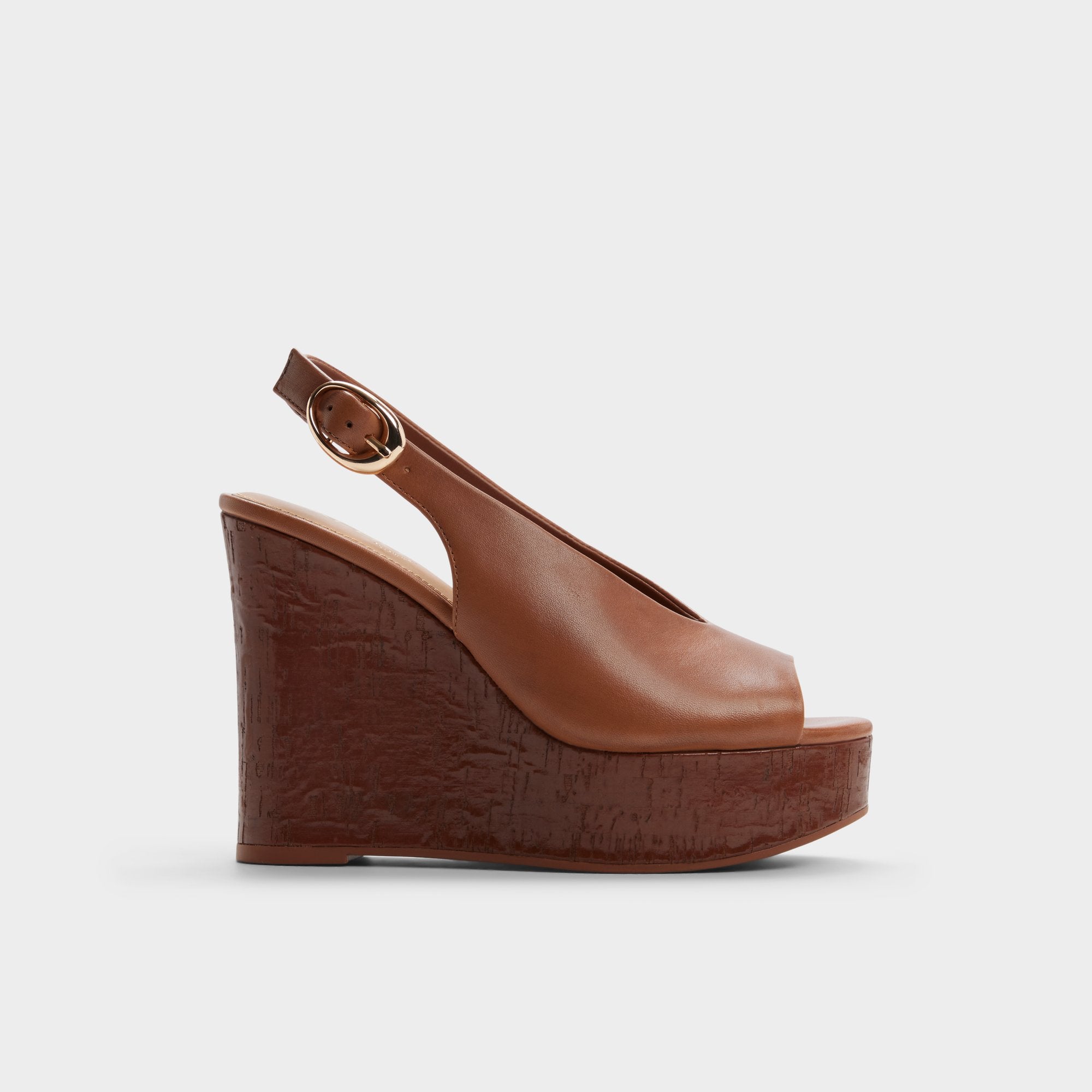 Aldo Tatianah in Dark Brown - Sling back heeled sandal, Wedge heel Women