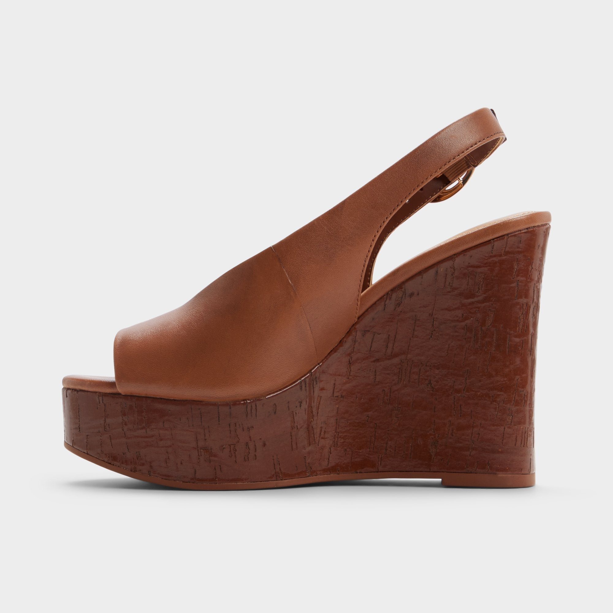 Aldo Tatianah in Dark Brown - Sling back heeled sandal, Wedge heel Women