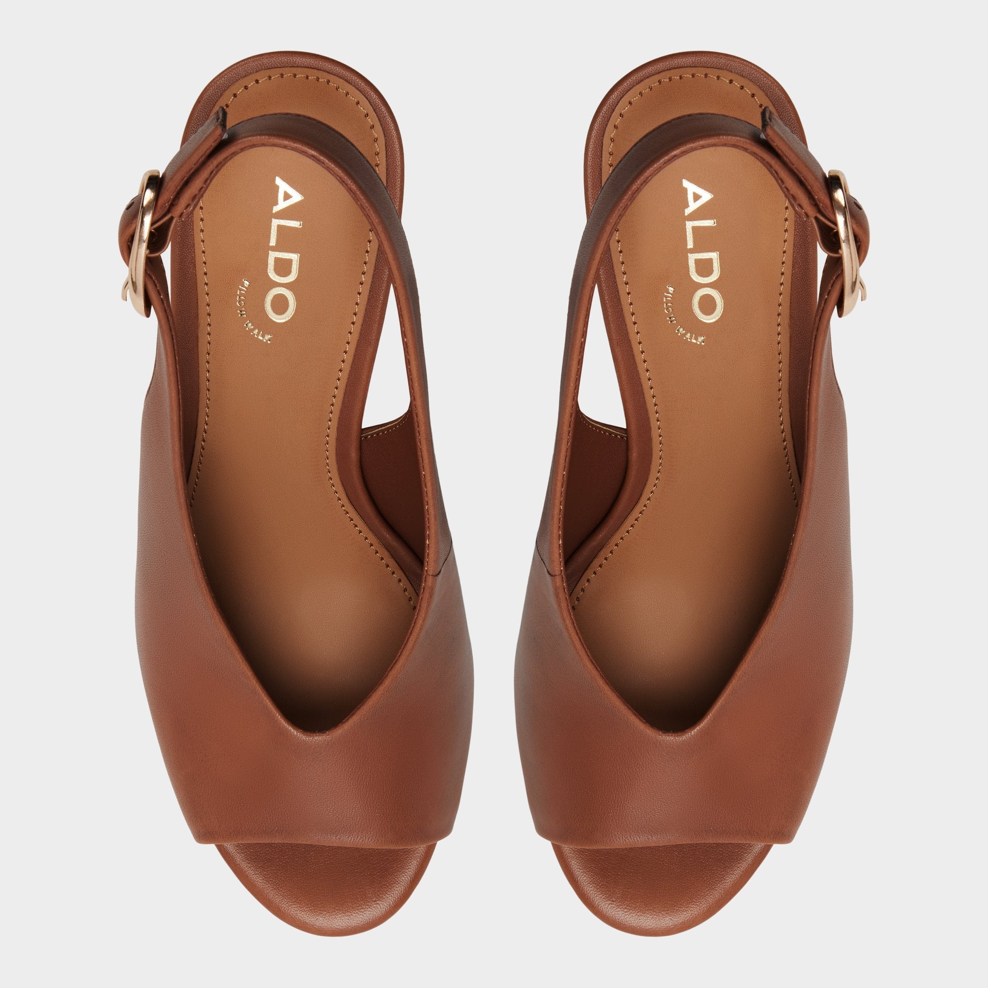 Aldo Tatianah in Dark Brown - Sling back heeled sandal, Wedge heel Women