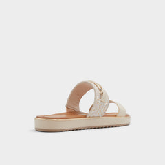 Aldo Lagoon Other Beige Synthetic Print Women's Footbed sandals - Slide sandal, Footbed sandal Women