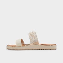 Aldo Lagoon Other Beige Synthetic Print Women's Footbed sandals - Slide sandal, Footbed sandal Women