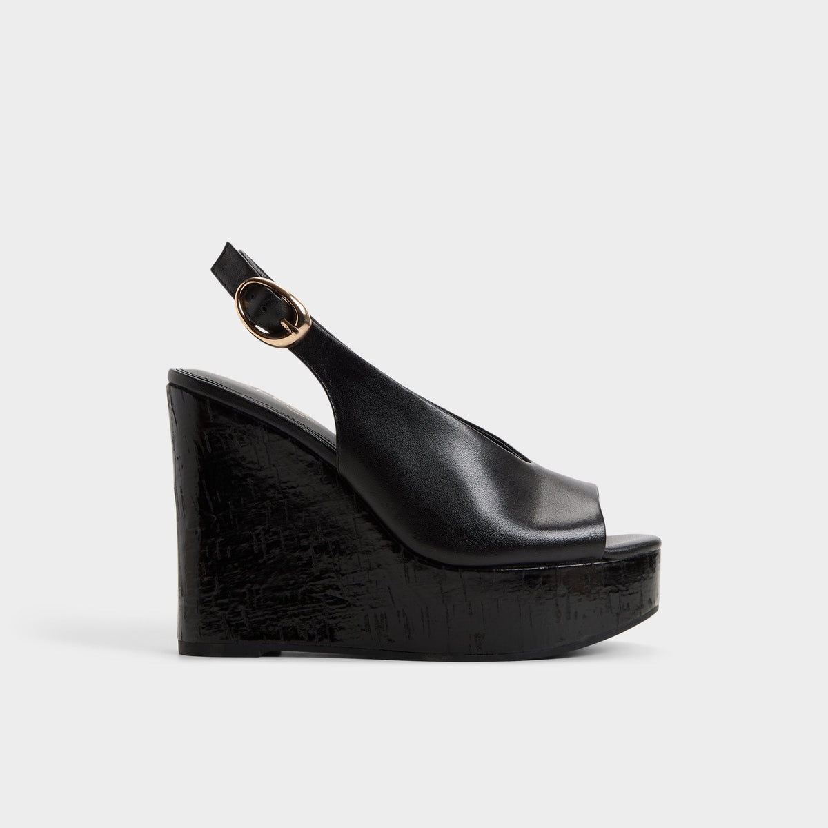 Aldo Tatianah in Black - Sling back heeled sandal, Wedge heel Women