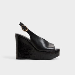 Aldo Tatianah in Black - Sling back heeled sandal, Wedge heel Women