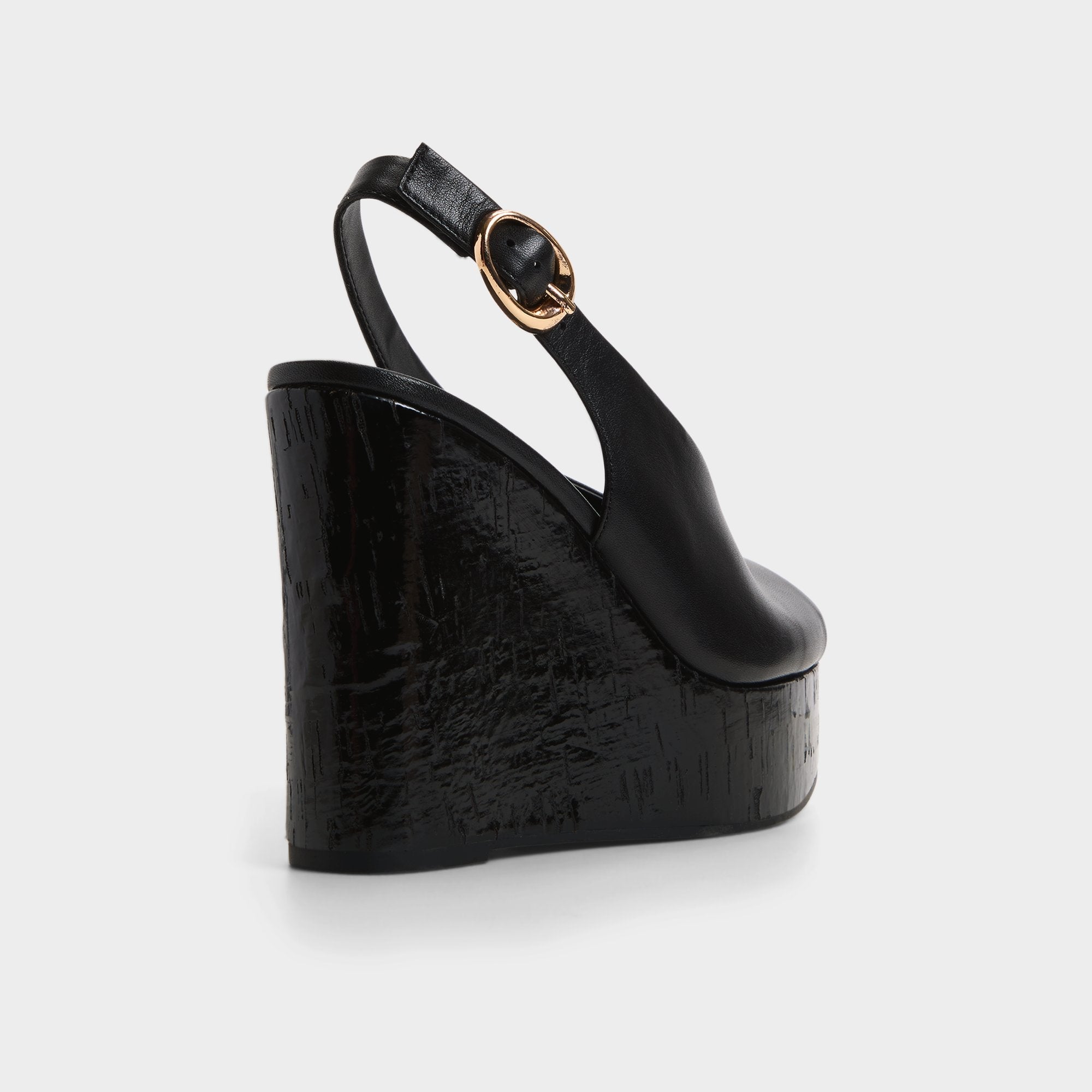 Aldo Tatianah in Black - Sling back heeled sandal, Wedge heel Women