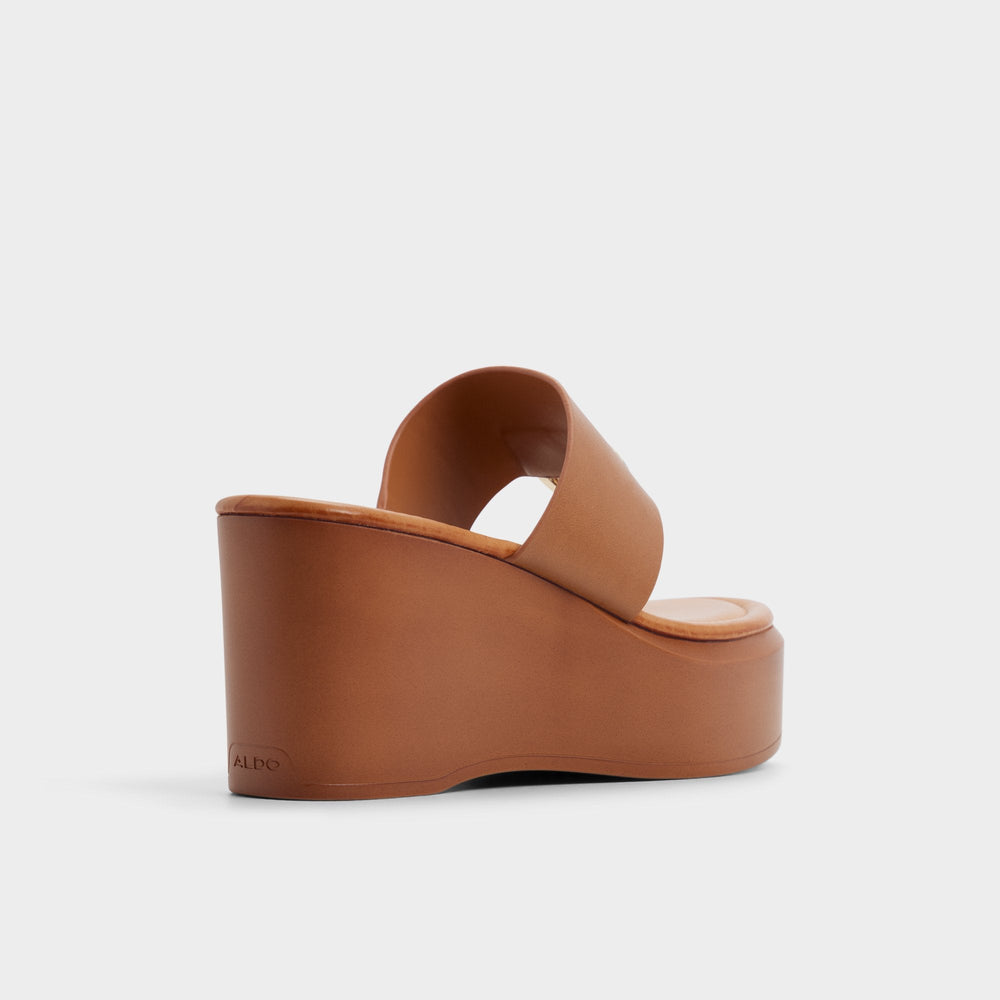 Aldo Friegan in Medium Brown - Slide sandal, Wedge heel Women