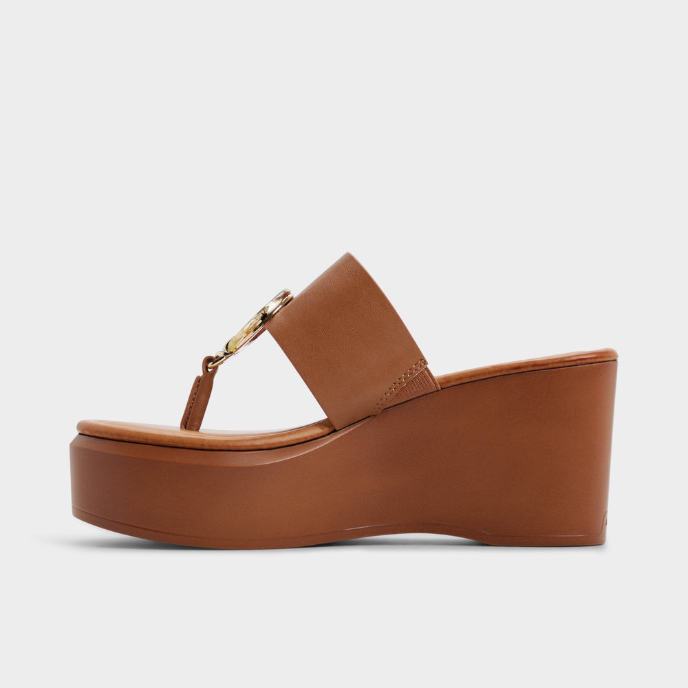 Aldo Friegan in Medium Brown - Slide sandal, Wedge heel Women