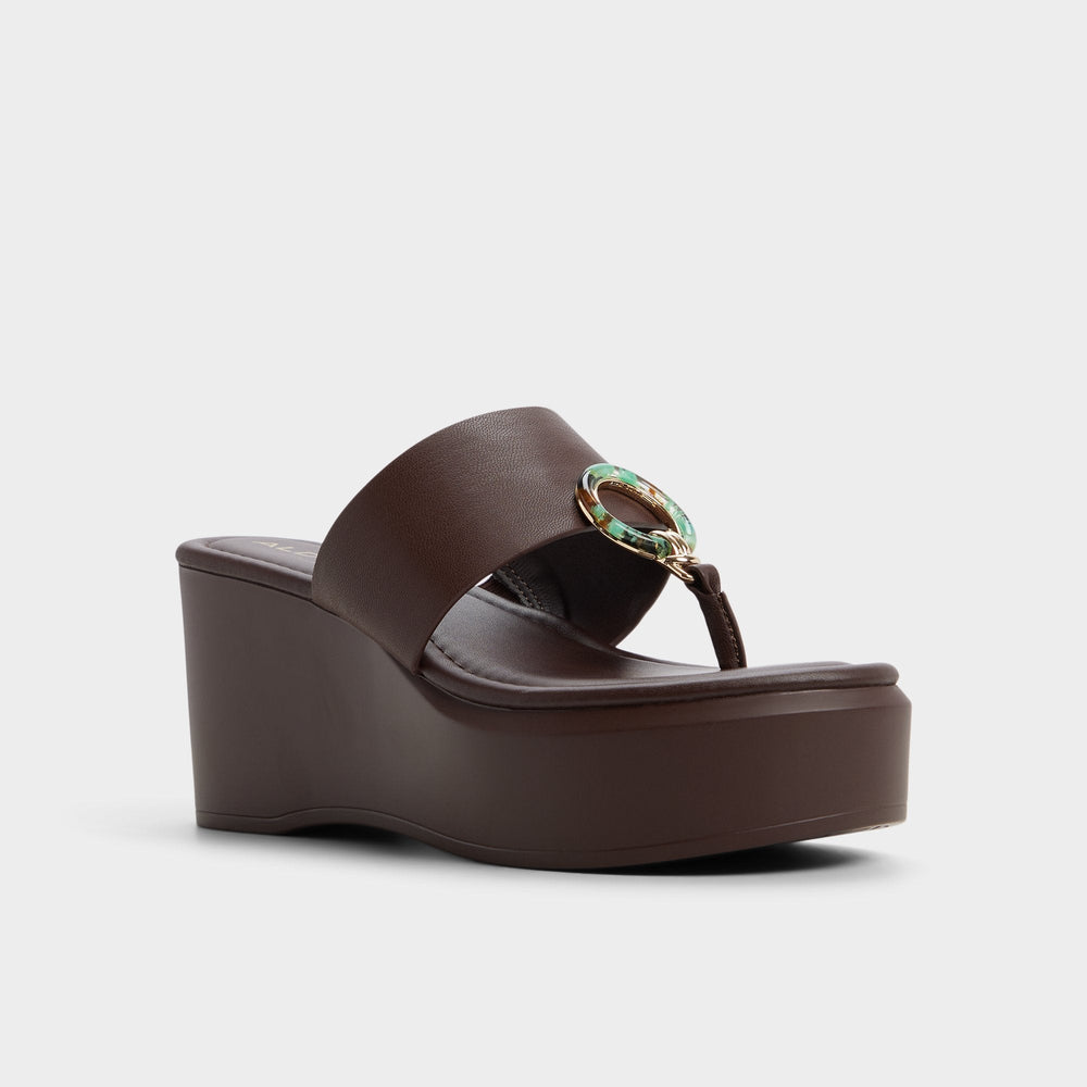 Aldo Friegan in Dark Brown - Slide sandal, Wedge heel Women