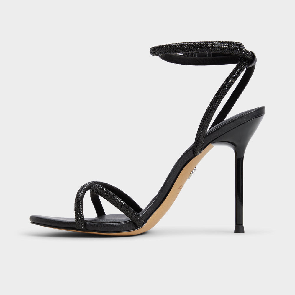 Aldo Manaelden Black Women's Strappy sandals - Strappy heeled sandal, Stiletto heel Women
