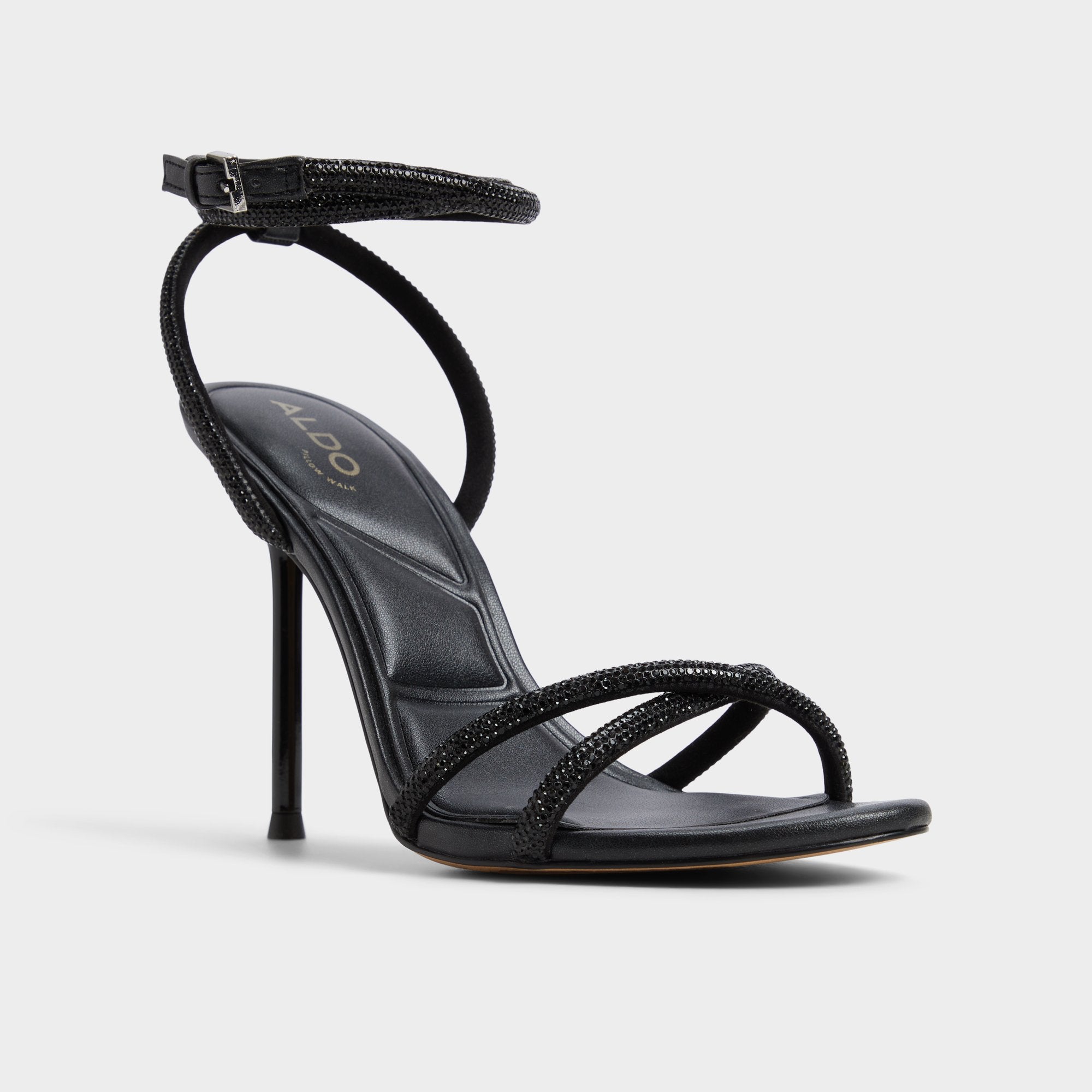 Aldo Manaelden Black Women's Strappy sandals - Strappy heeled sandal, Stiletto heel Women