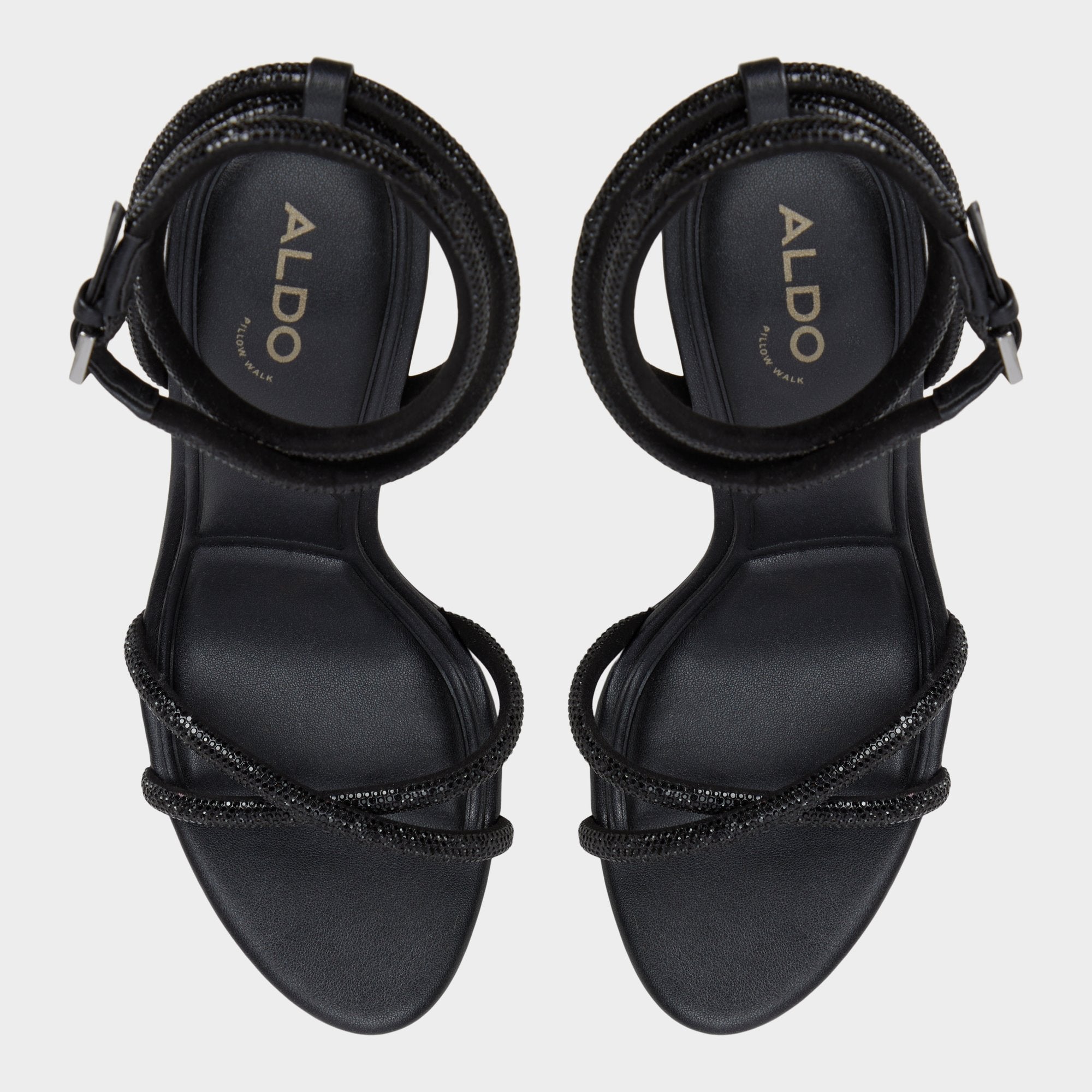 Aldo Manaelden Black Women's Strappy sandals - Strappy heeled sandal, Stiletto heel Women