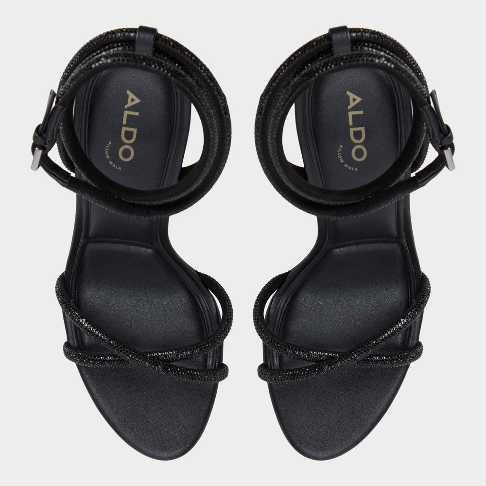 Aldo Manaelden Black Women's Strappy sandals - Strappy heeled sandal, Stiletto heel Women