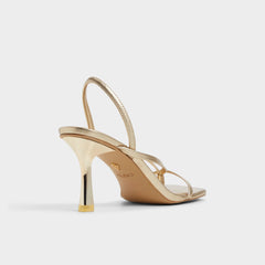 Aldo Riva Gold Women's Strappy sandals - Sling back heeled sandal, Stiletto heel Women