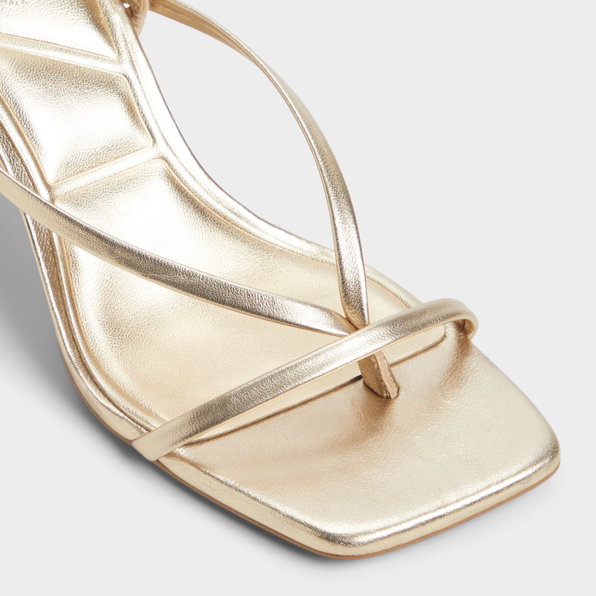 Aldo Riva Gold Women's Strappy sandals - Sling back heeled sandal, Stiletto heel Women