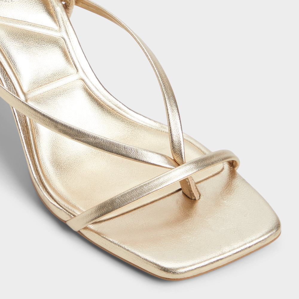Aldo Riva Gold Women's Strappy sandals - Sling back heeled sandal, Stiletto heel Women