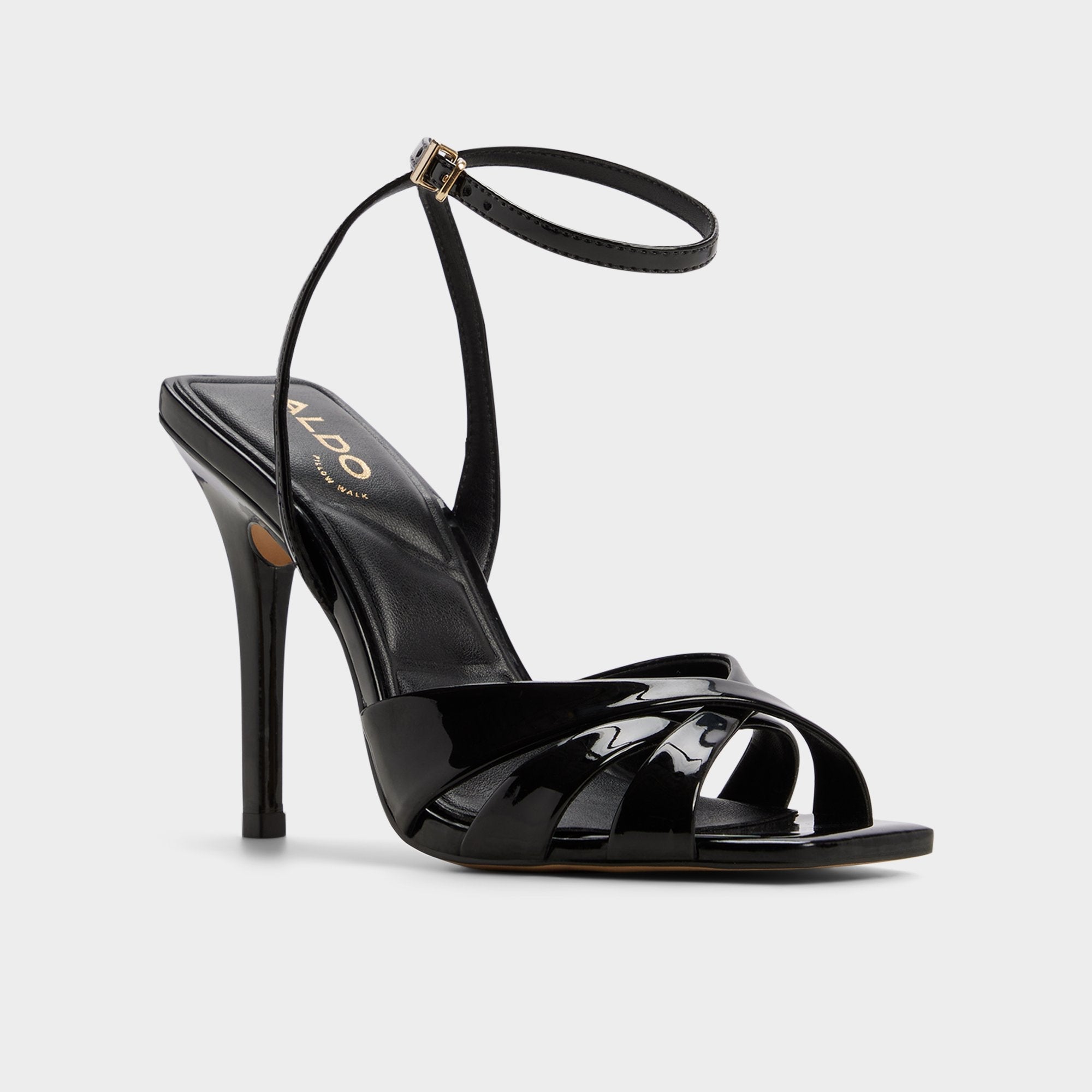 Aldo Meteora in Black - Strappy heeled sandal, Stiletto heel Women