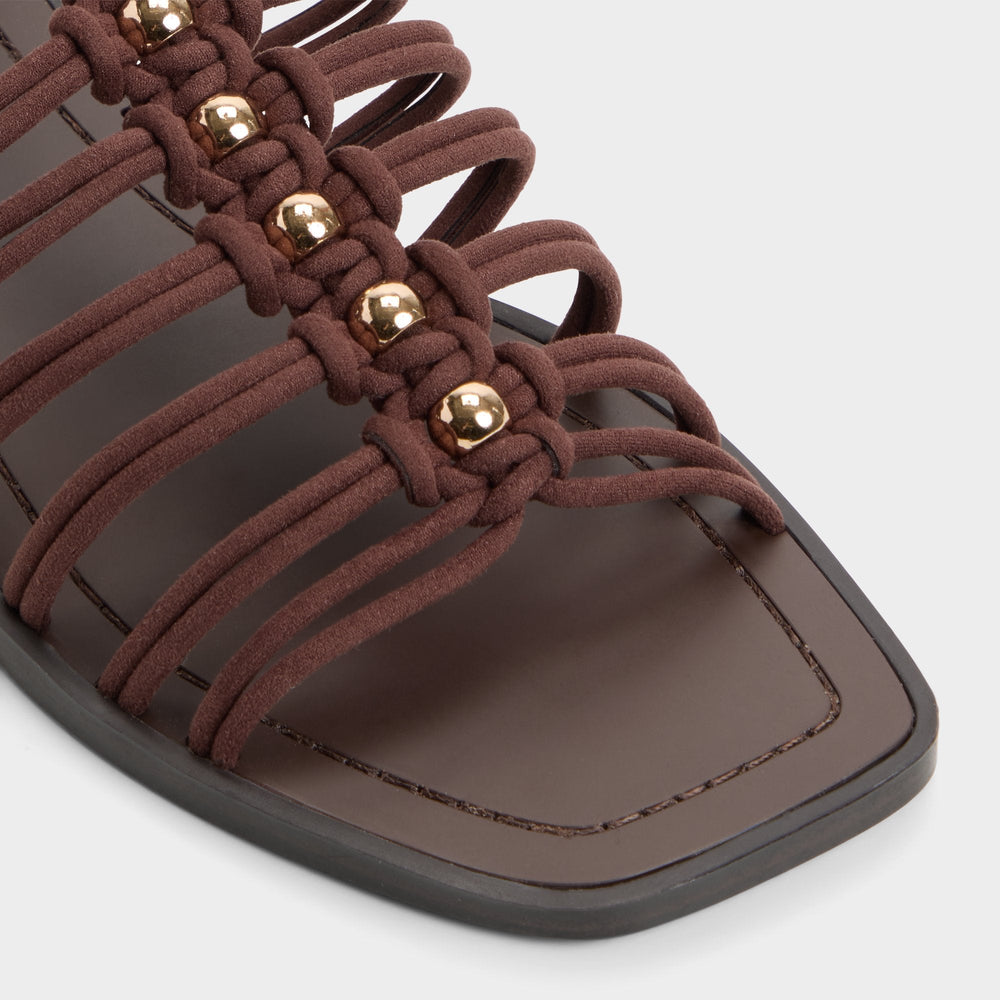 Aldo Unoma in Dark Brown - Strappy flat sandal Women