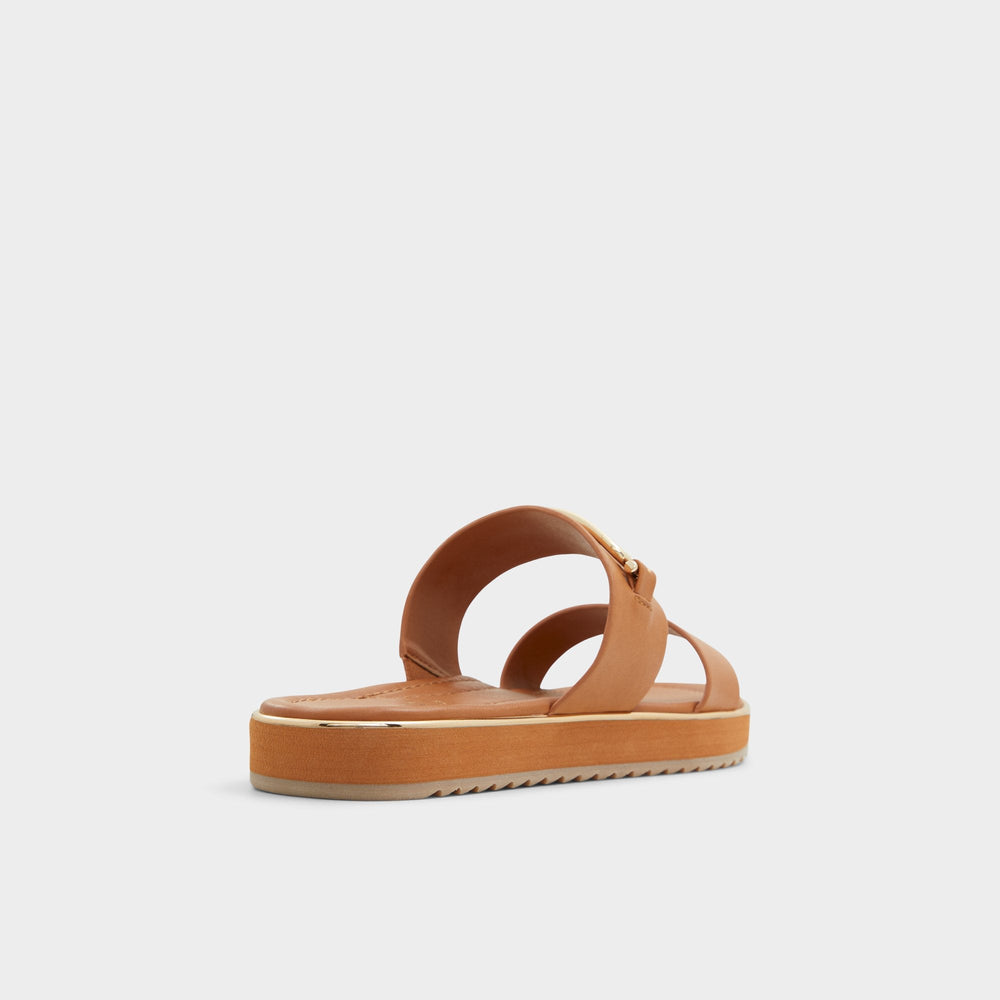 Aldo Lagoon Other Brown Women's Flats - Strappy flat sandal, Footbed sandal Women