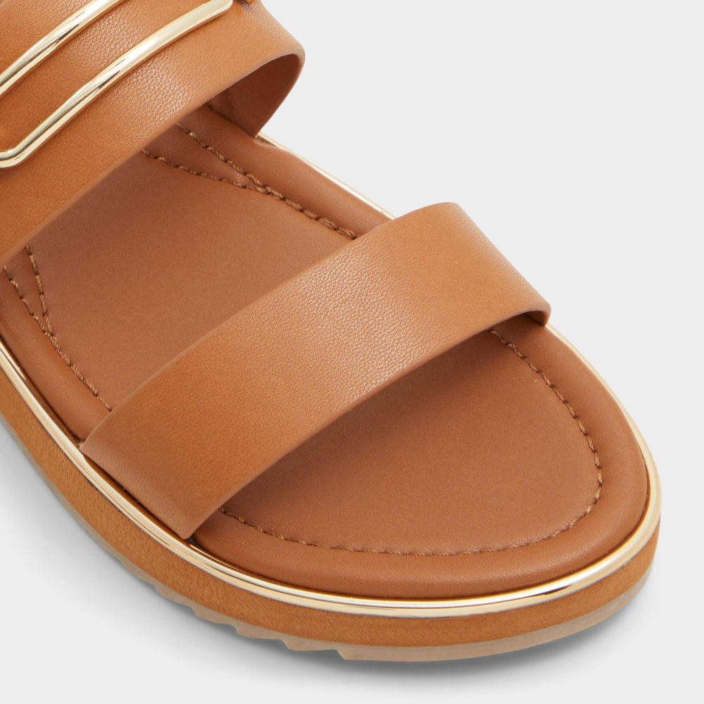 Aldo Lagoon Other Brown Women's Flats - Strappy flat sandal, Footbed sandal Women