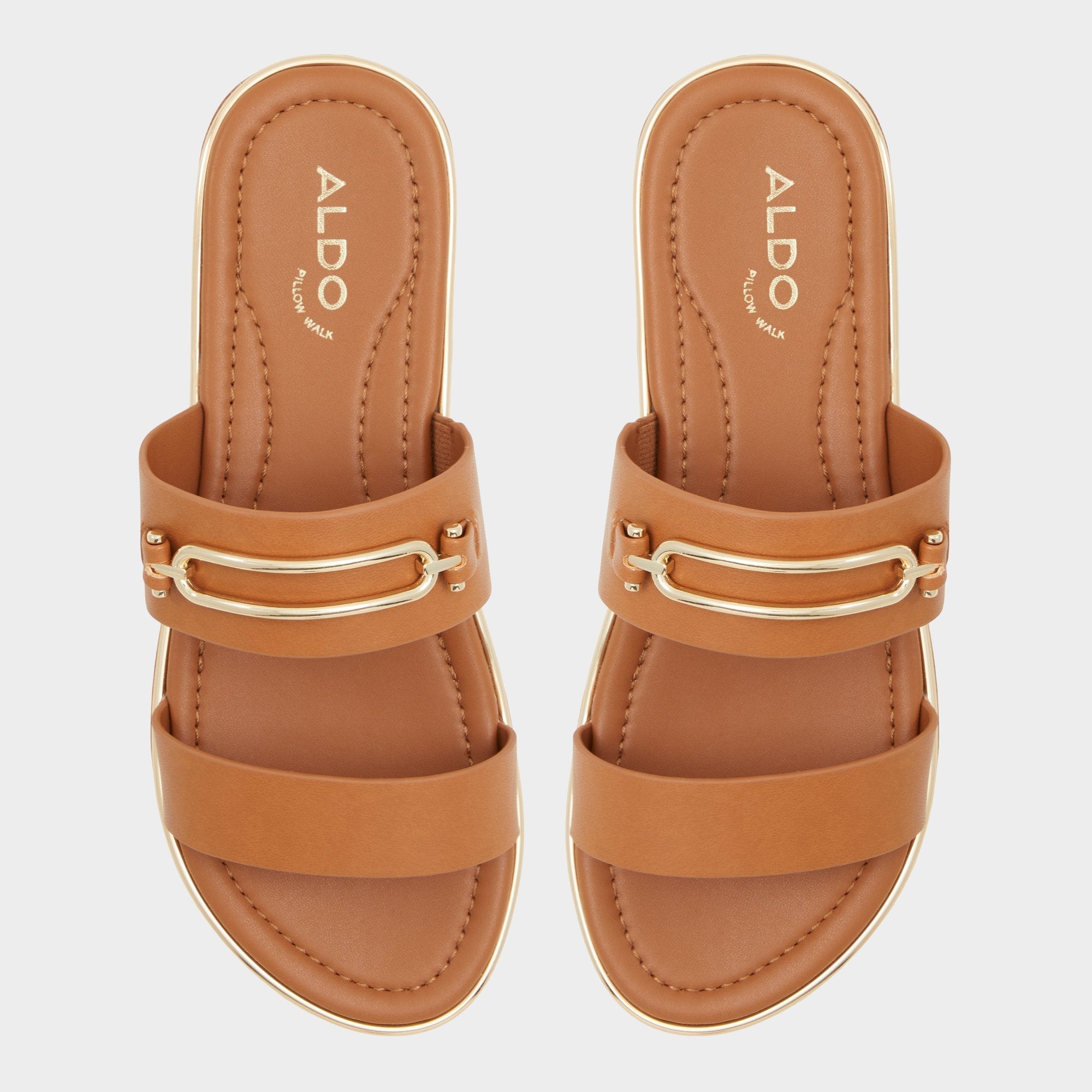 Aldo Lagoon Other Brown Women's Flats - Strappy flat sandal, Footbed sandal Women