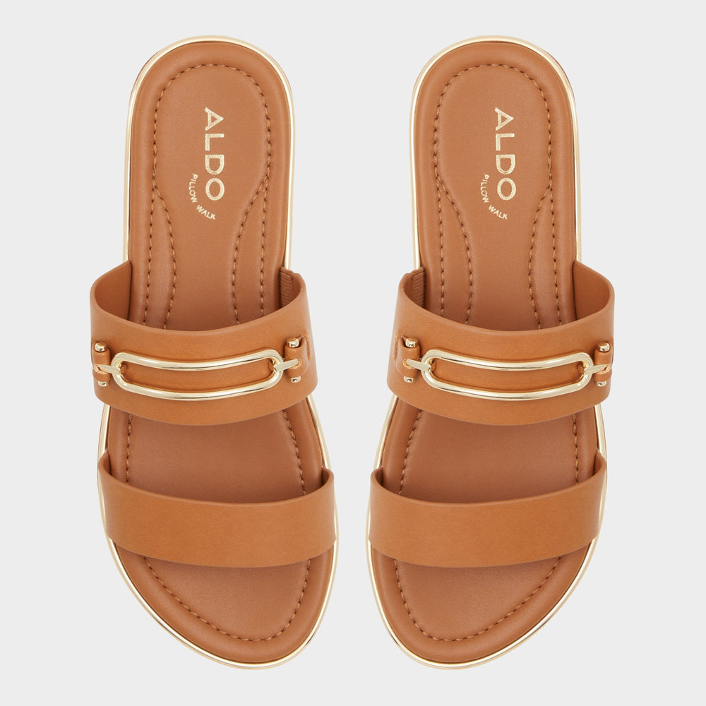 Aldo Lagoon Other Brown Women's Flats - Strappy flat sandal, Footbed sandal Women
