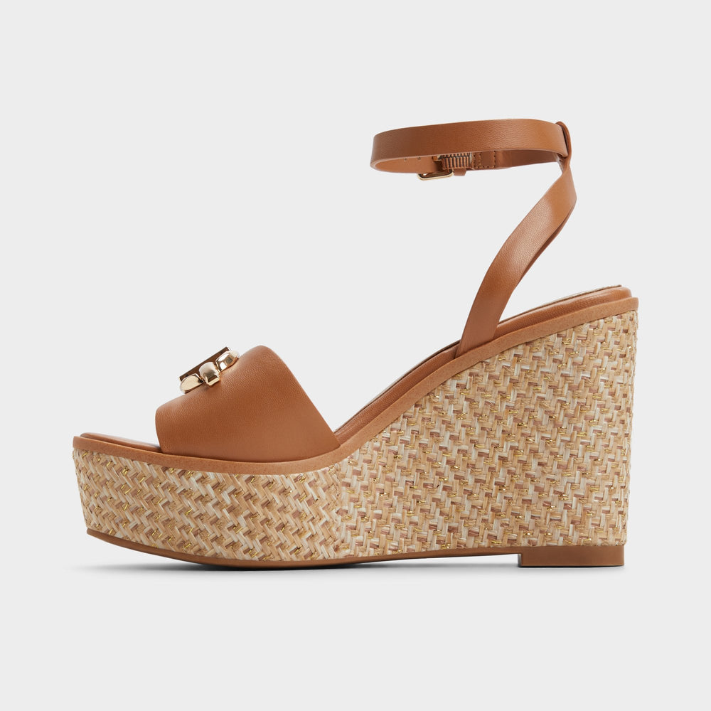 Aldo Ybylin Medium Brown Women's Wedges - Wedge sandal, Wedge heel Women