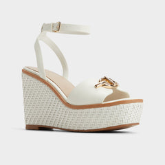 Aldo Ybylin White Women's Wedges - Wedge sandal, Wedge heel Women