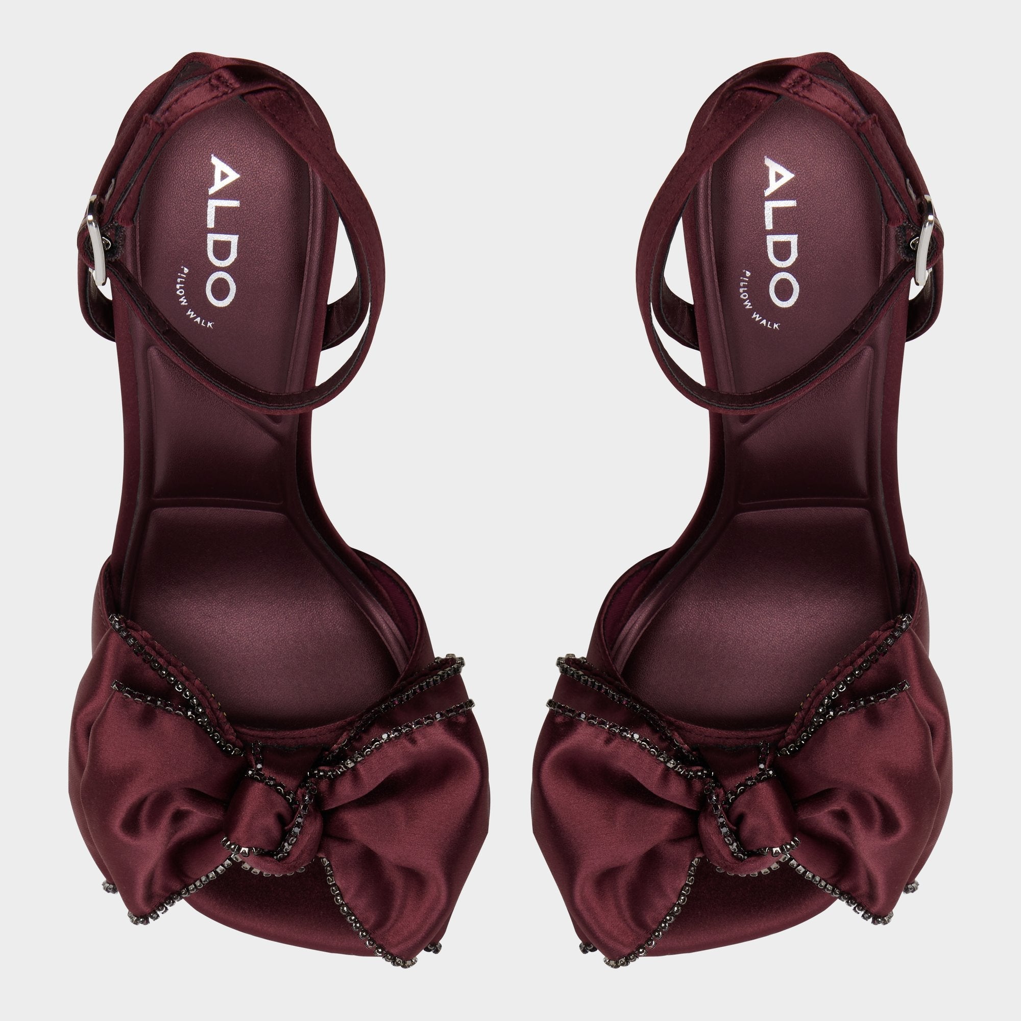 Aldo Tinsel in Bordo - Strappy heeled sandal, Stiletto heel Women|Bags