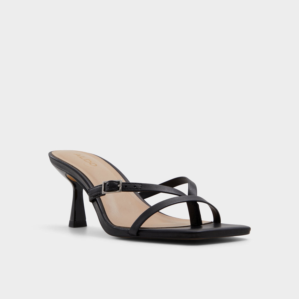 Aldo Gannever Black Women's Thong Sandals - Heeled flip flop, Stiletto heel Women