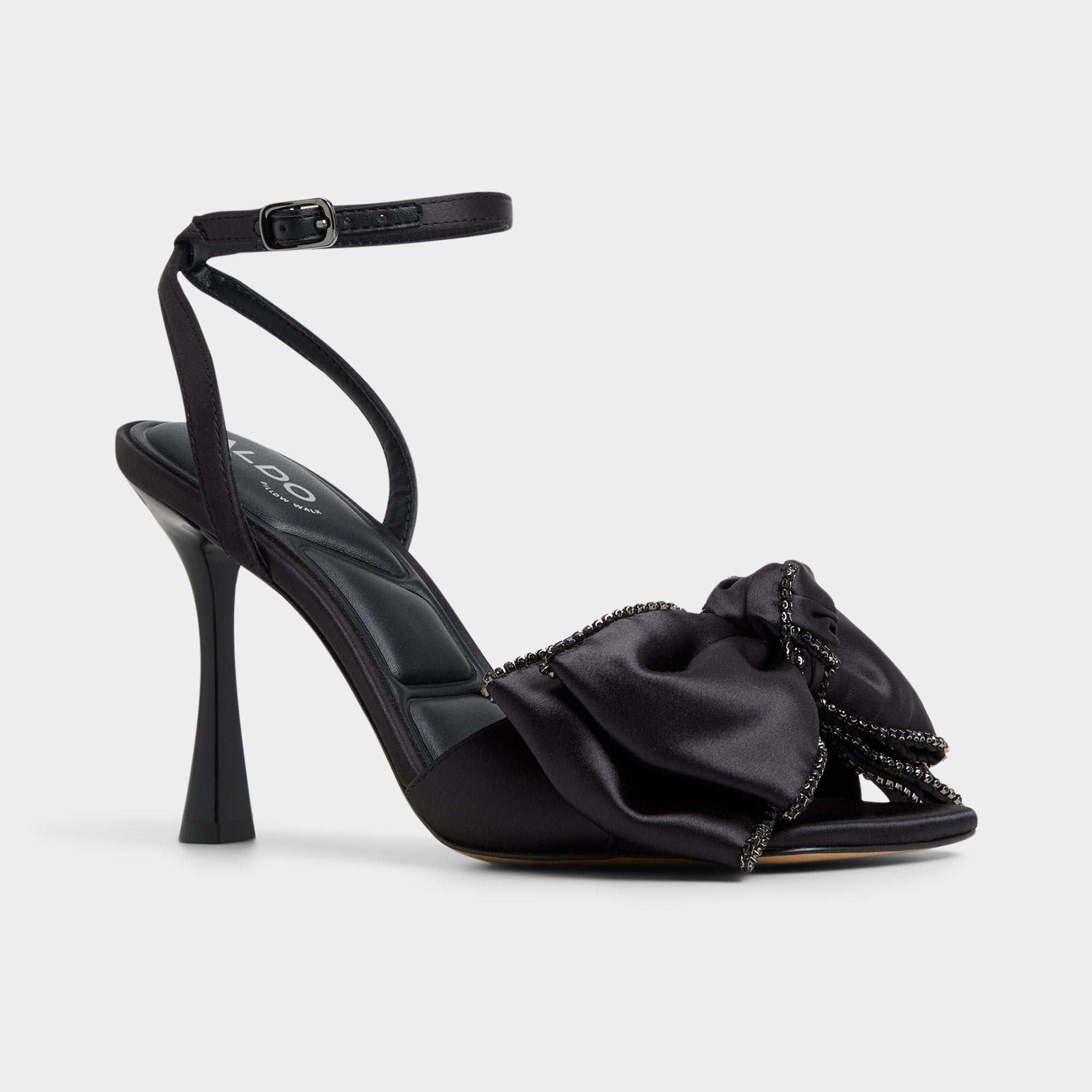 Aldo Tinsel in Black - Strappy heeled sandal, Stiletto heel Women