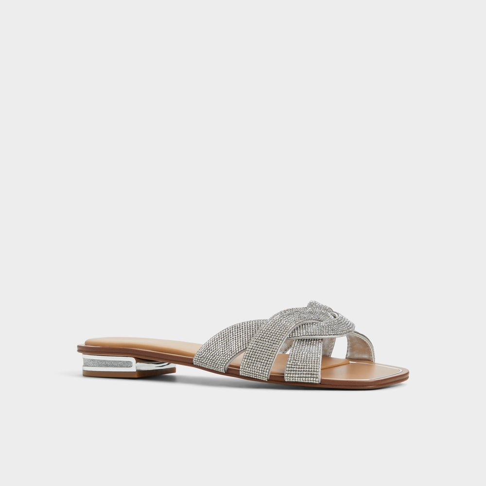 Aldo Ormeley Silver Women's Iridescent metallics - Slide sandal Women