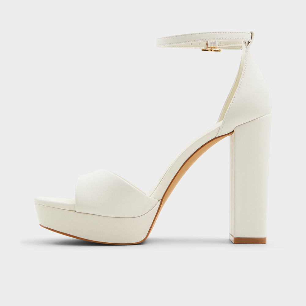 Aldo Enaegyn2.0 White/Bone Women's Platform Shoes - Strappy heeled sandal, Block heel Women