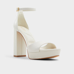 Aldo Enaegyn2.0 White/Bone Women's Platform Shoes - Strappy heeled sandal, Block heel Women