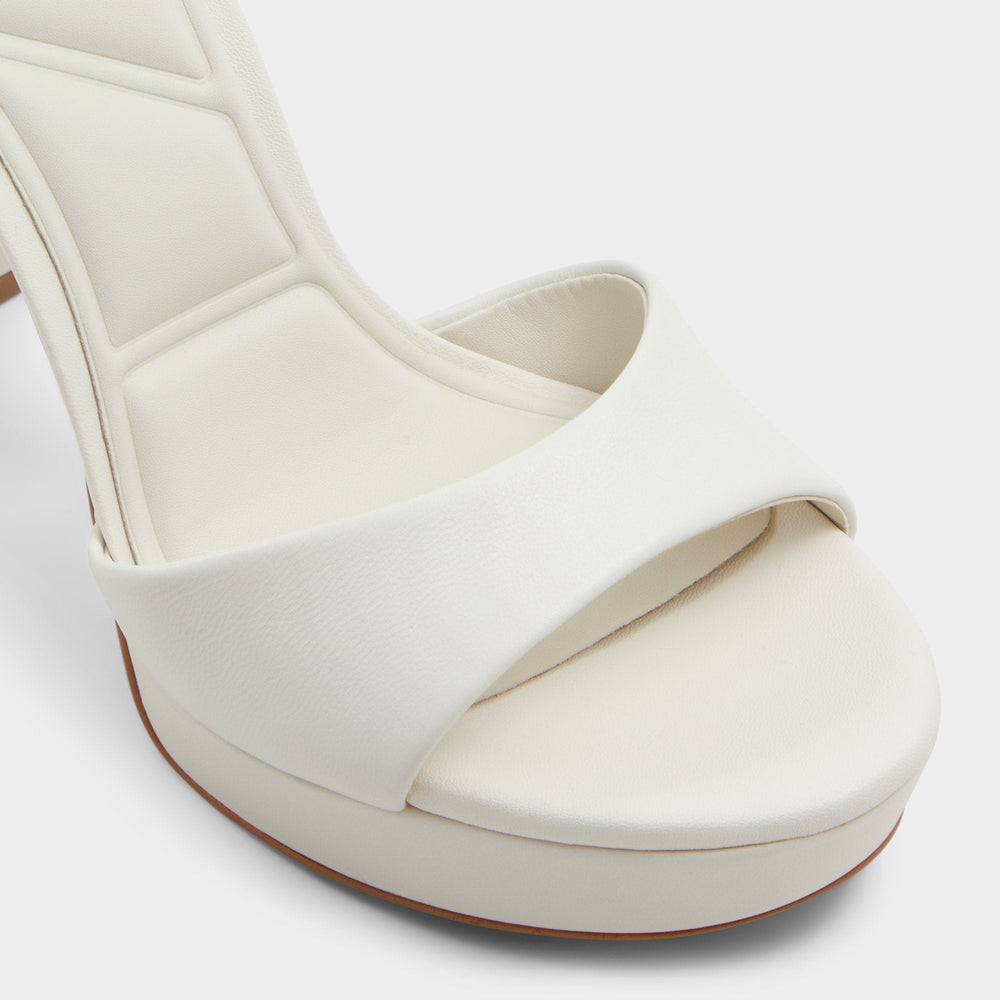 Aldo Enaegyn2.0 White/Bone Women's Platform Shoes - Strappy heeled sandal, Block heel Women