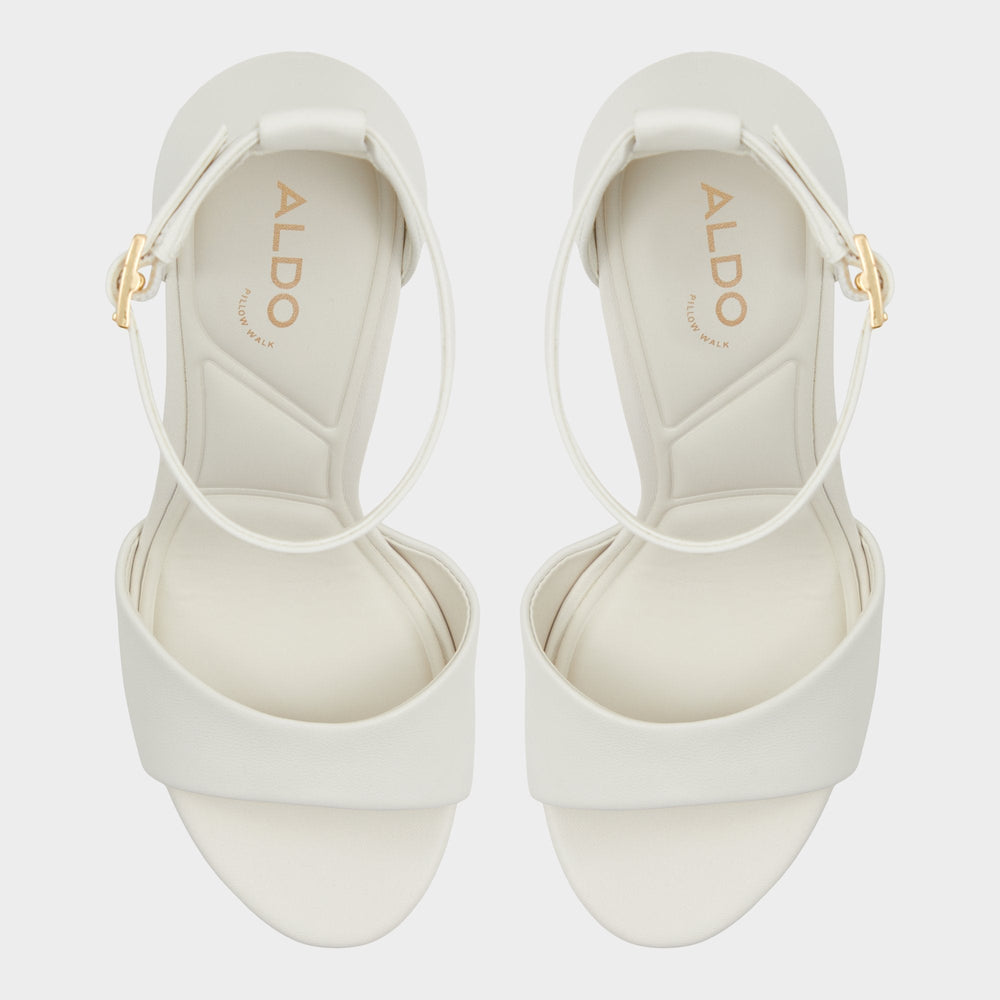 Aldo Enaegyn2.0 White/Bone Women's Platform Shoes - Strappy heeled sandal, Block heel Women