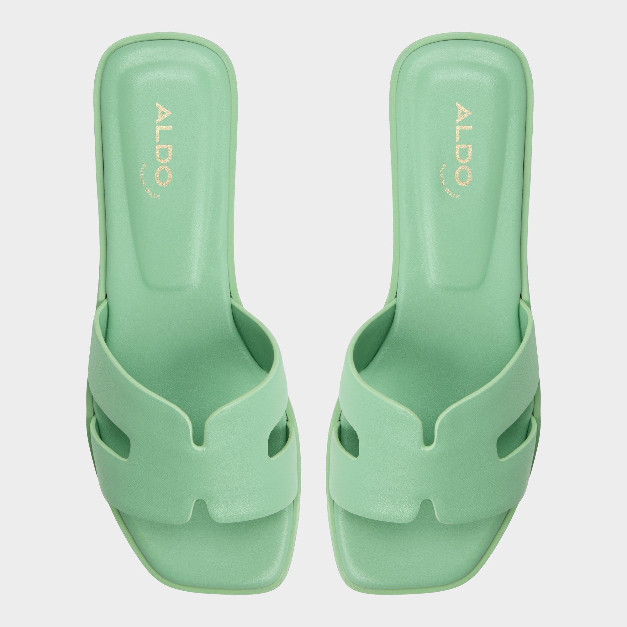Aldo Itsandal Medium Green Women's Flats - Slide sandal Women