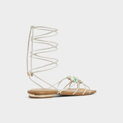 Aldo Nirena White/Bone Women's Flats - Strappy flat sandal Women