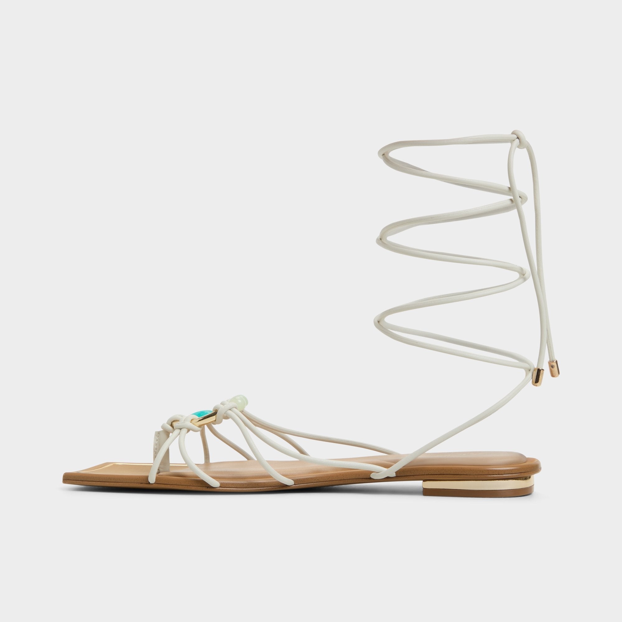 Aldo Nirena White/Bone Women's Flats - Strappy flat sandal Women
