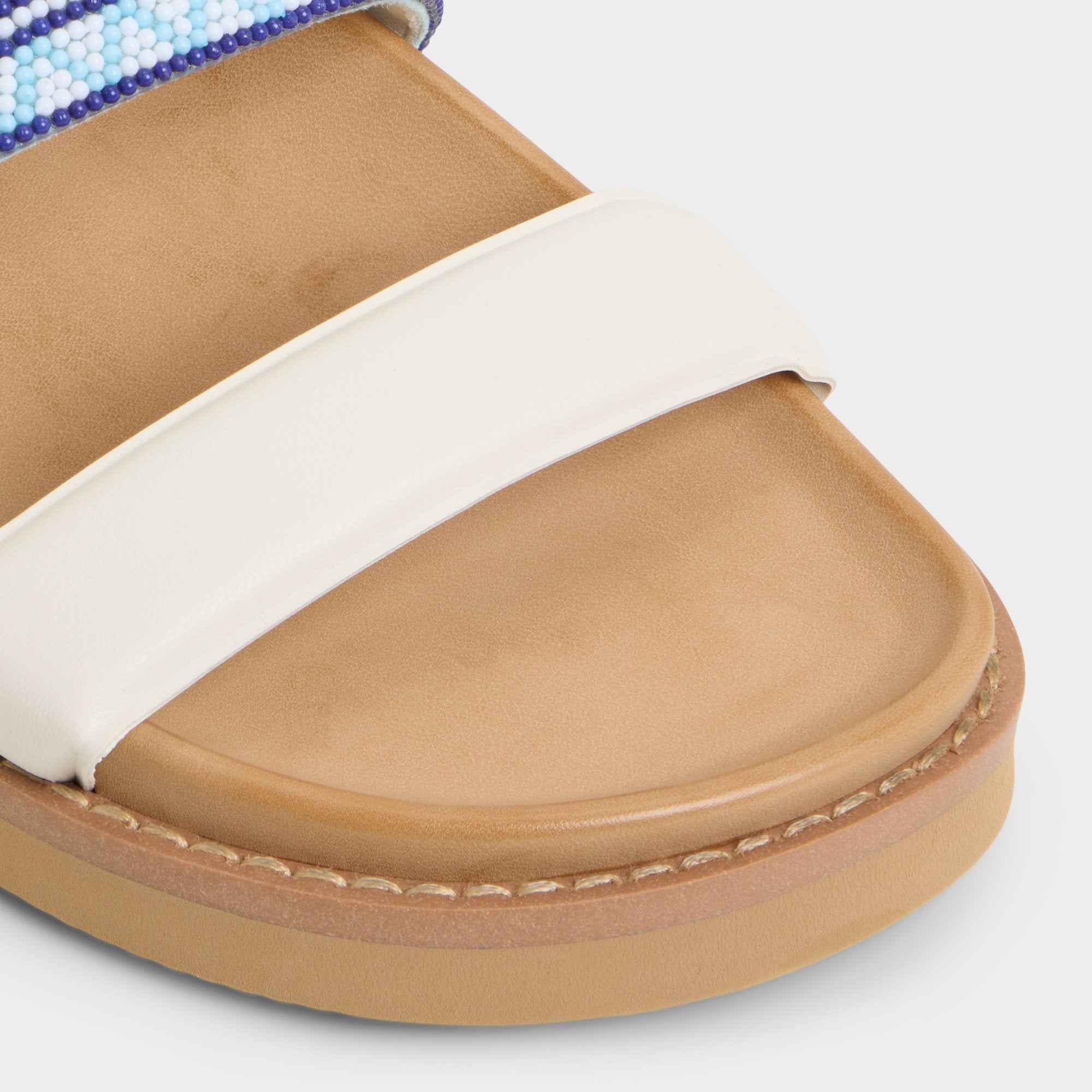 Aldo Beachvacay White/Blue Women's Footbed sandals - Slide sandal, Footbed sandal Women