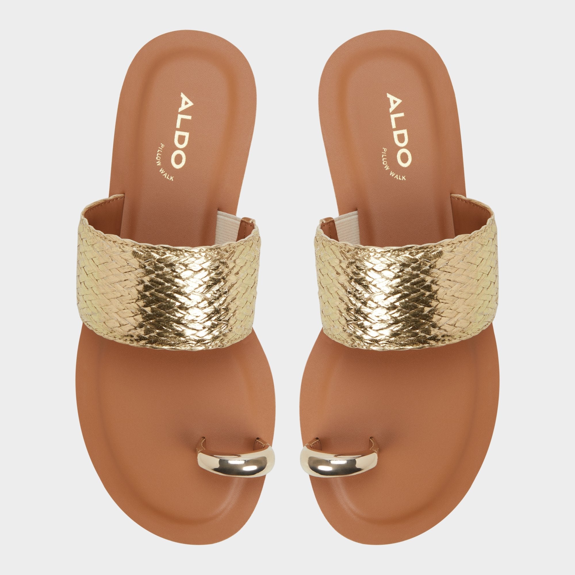 Aldo Beachwalk Gold Women's Iridescent metallics - Slide sandal Women