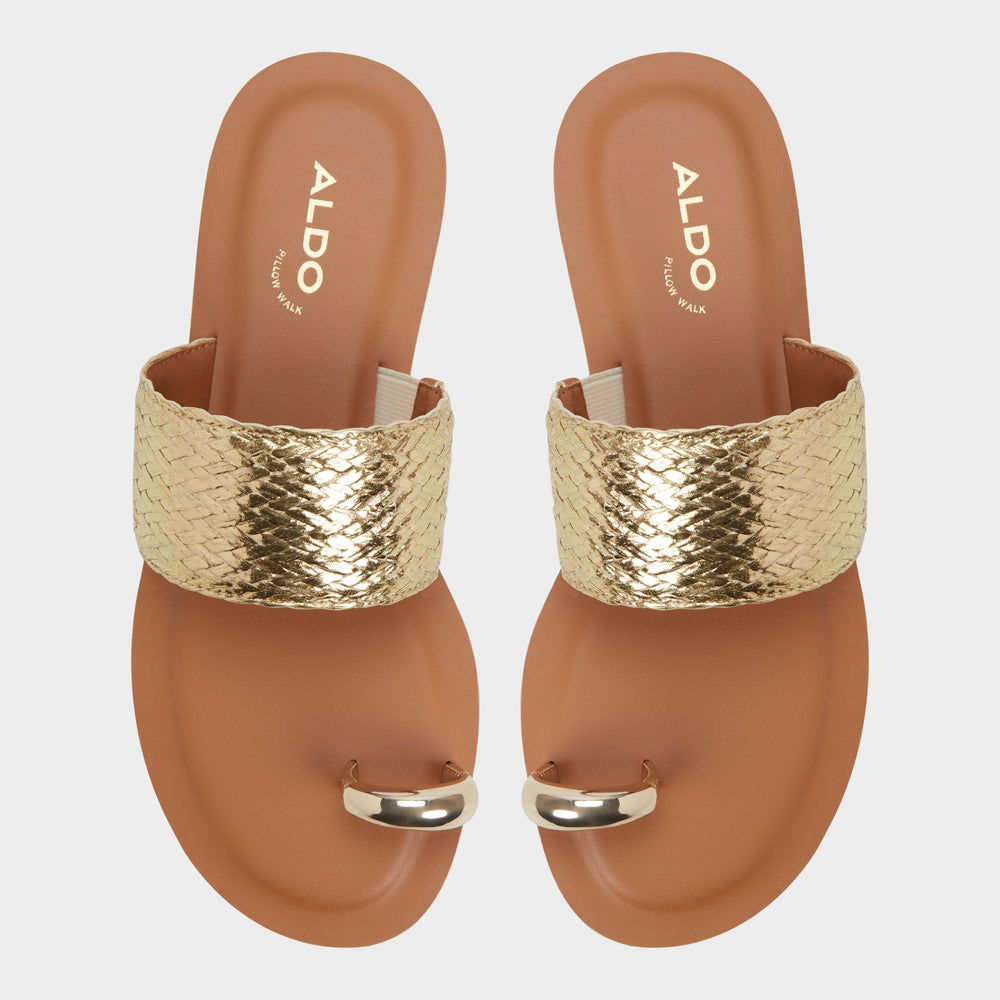 Aldo Beachwalk Gold Women's Iridescent metallics - Slide sandal Women