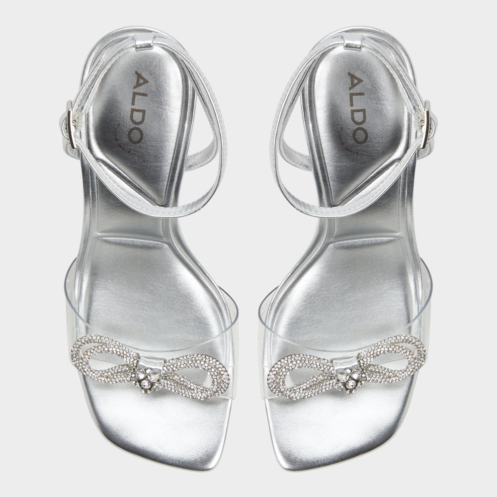 Aldo Ozley Silver Women's Strappy Heels - Strappy heeled sandal Women