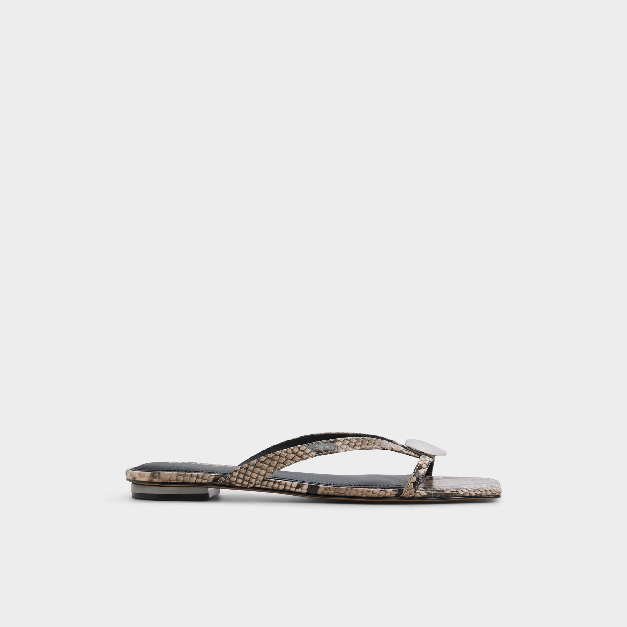 Aldo Iliria White/Black Women's Flats - Slide sandal Women